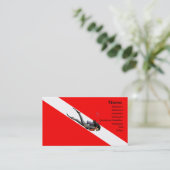 Carte De Visite Plongeur et drapeau de piqué (Debout devant)