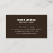 Carte De Visite Plongeurs en mer profonde, instructeur de plongée  (Dos)