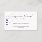 Carte De Visite Ploriste Lavande Herbe Feuille Botanique (Dos)