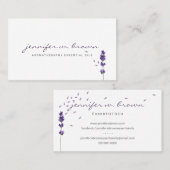 Carte De Visite Ploriste Lavande Herbe Feuille Botanique (Devant / Derrière)