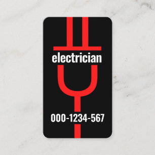 Carte De Visite Plug électrique rouge de l'électricien