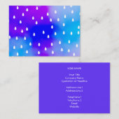 Carte De Visite Pluie avec le ciel nuageux bleu et pourpre (Devant / Derrière)