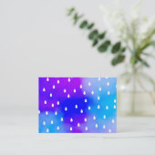 Carte De Visite Pluie avec le ciel nuageux bleu et pourpre (Debout devant)