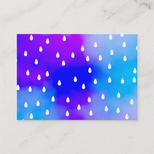 Carte De Visite Pluie avec le ciel nuageux bleu et pourpre (Devant)