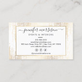Carte De Visite Pluie de Confetti Gold Script Glam (Dos)