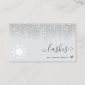 Carte De Visite Pluie de Parties scintillant d'argent de Modèle ph (Devant)