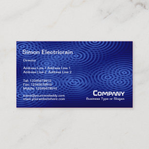 Carte De Visite Pluie Électrique (Simple) - Bleu