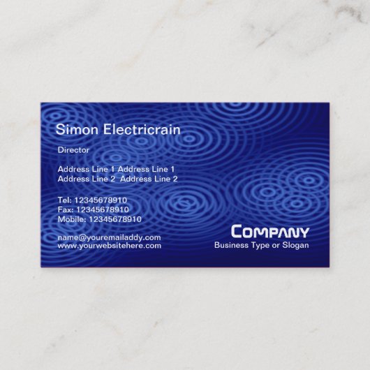 Carte De Visite Pluie Électrique (Simple) - Bleu (Devant)