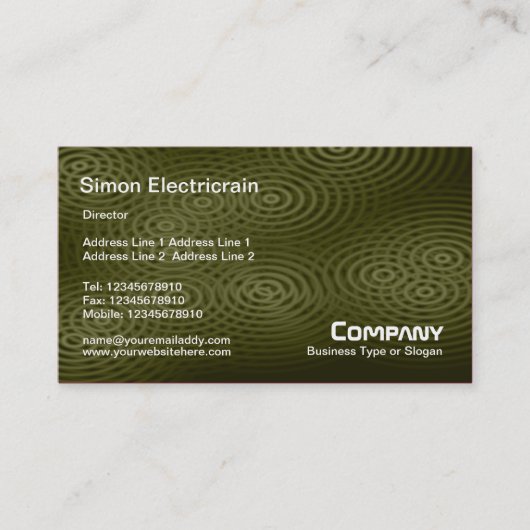 Carte De Visite Pluie Électrique (Simple) - Vert (Devant)