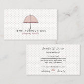 Carte De Visite Pluie Parapluie Pois d'hiver (Devant / Derrière)