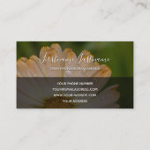 Carte De Visite Pluie sur orange fleur gris rectangle monogramme (Dos)