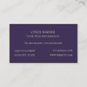 Carte De Visite Plum arc-en-ciel métal embouti Look Damask (Dos)