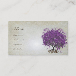 Carte De Visite Plum Coeur Feuille Arbre Racines Frottent Coeurs
