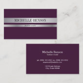 Carte De Visite Plum d'argent et de profondeur (Devant / Derrière)