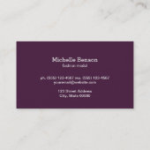 Carte De Visite Plum d'argent et de profondeur (Dos)