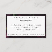 Carte De Visite Plum foncé Floral Moderne Professionnel (Dos)