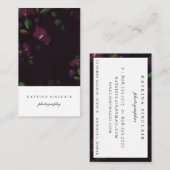 Carte De Visite Plum foncé Floral Moderne Professionnel (Devant / Derrière)