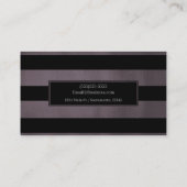 Carte De Visite Plum foncé Mauve & Bandes noires Chic Glam moderne (Dos)