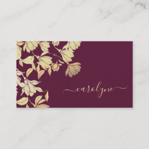 Carte De Visite Plum foncé Purple Joli Fleurs Florales Élégante