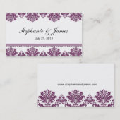 Carte de visite Plum Mariage damassé (Devant / Derrière)