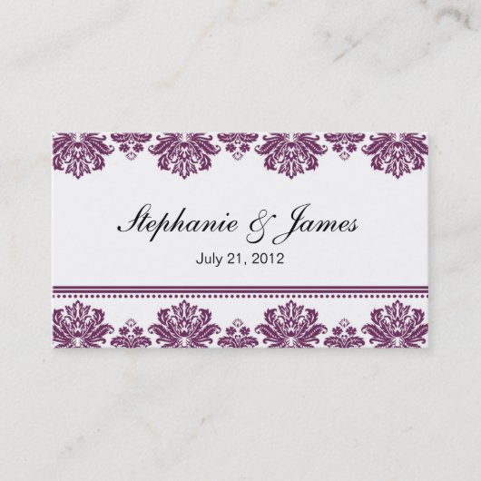 Carte de visite Plum Mariage damassé (Devant)