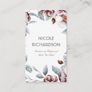 Carte De Visite Plum Purple Aquarelle Fleurs Bouquet Élégant