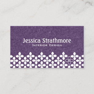 Carte De Visite Plum Purple et blanc Fleur moderne