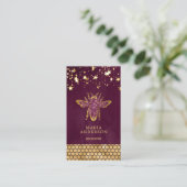 Carte De Visite Plum Purple Gold Parties scintillant Miel Bee Beek (Debout devant)