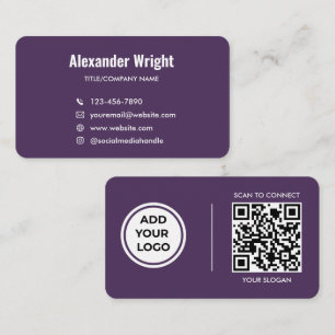 Carte de visite Plum Purple Logo Scan Code Contac