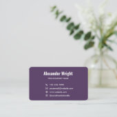 Carte de visite Plum Purple Logo Scan Code Contac (Debout devant)
