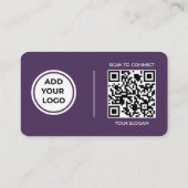 Carte de visite Plum Purple Logo Scan Code Contac (Dos)