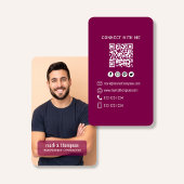 Carte De Visite Plum QR Code Photo Connect Modern Minimal
