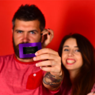 Carte De Visite Plum violet métallique Noir cadre de la campagne V