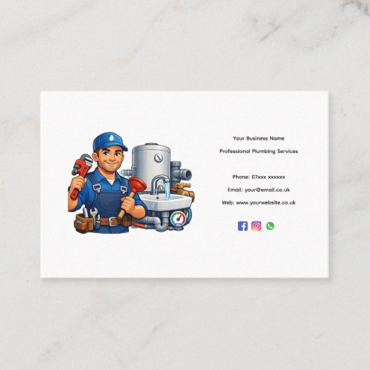 Carte De Visite Plumber Business Card Template – Professional Edit (Devant)