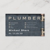 Carte De Visite Plumber Business Card with Pipe DetaiI (Devant)