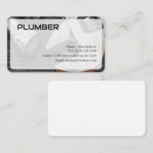 CARTE DE VISITE PLUMBER modifiable (Devant / Derrière)