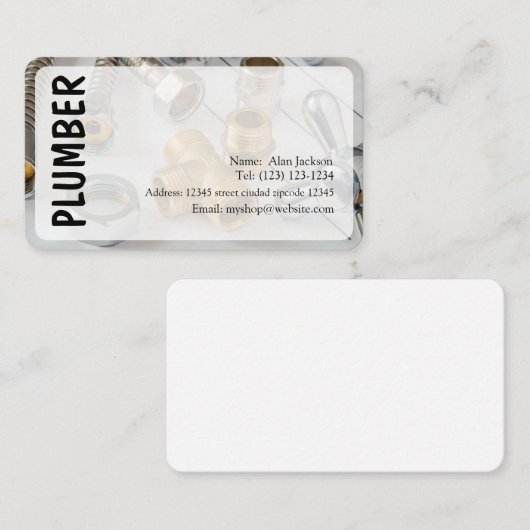 CARTE DE VISITE PLUMBER modifiable (Devant / Derrière)