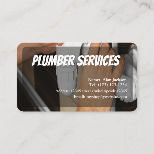 CARTE DE VISITE PLUMBER modifiable (Devant)