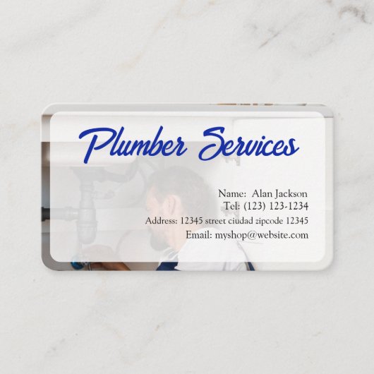 CARTE DE VISITE PLUMBER modifiable (Devant)