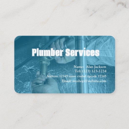 CARTE DE VISITE PLUMBER modifiable (Devant)