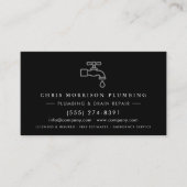Carte De Visite Plumber Plumbing Company Silver Metallic (Devant)