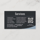 Carte De Visite Plumber Plumbing QR Code Professional  (Dos)