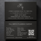 Carte De Visite Plumber QR Code Faucet Water Drop Icon