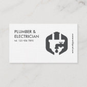 Carte De Visite Plumber simple et électricien (Devant)