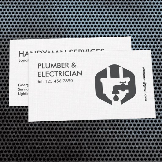 Carte De Visite Plumber simple et électricien