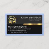 Carte De Visite Plumber's Blue Frame Gold Tab (Devant)