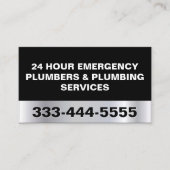 CARTE DE VISITE PLUMBERS D'URGENCE ET SERVICES DE PLUMBING 24 HEUR (Devant)