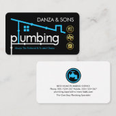 Carte De Visite Plumbing Building Pipeline Frame (Devant / Derrière)