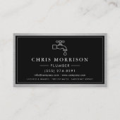 Carte De Visite Plumbing Contractor Industrial Metallic QR Code (Devant)