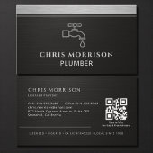 Carte De Visite Plumbing Faucet Plumber QR Code Logo